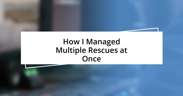 How I Managed Multiple Rescues at Once