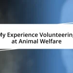 My Experience Volunteering at Animal Welfare