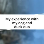 My experience with my dog and duck duo