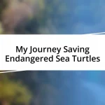 My Journey Saving Endangered Sea Turtles