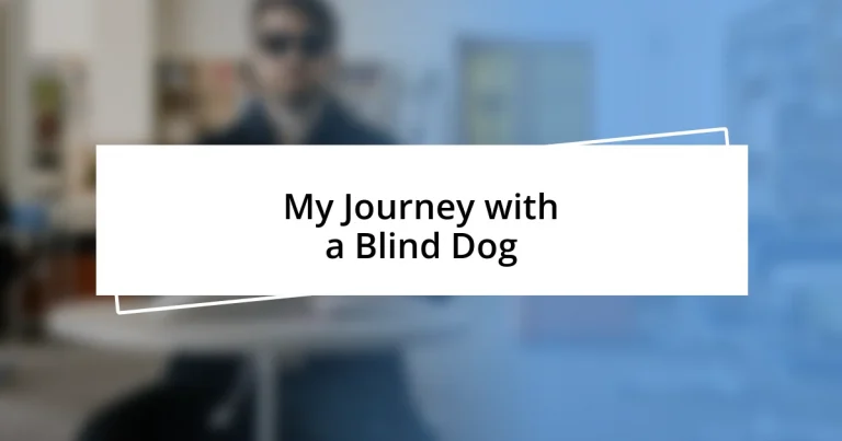 My Journey with a Blind Dog