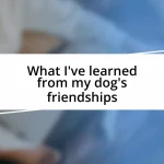 What I’ve learned from my dog’s friendships