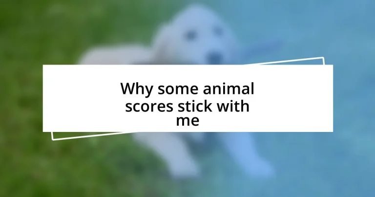 Why some animal scores stick with me