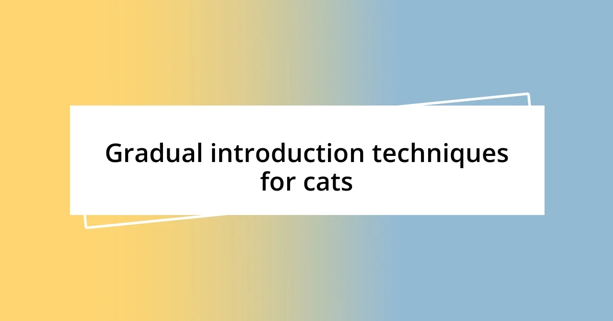 Gradual introduction techniques for cats