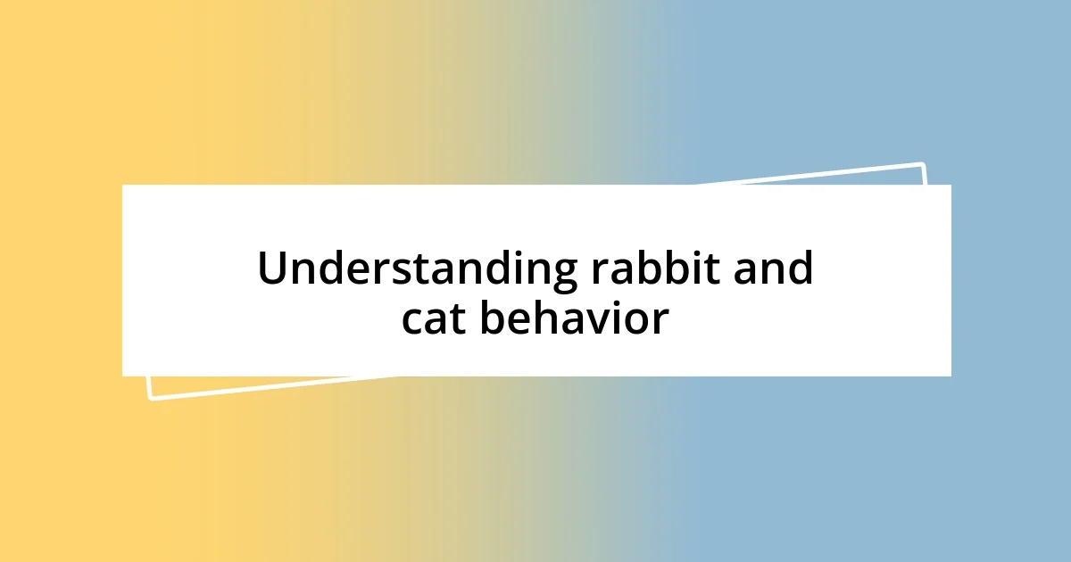 Understanding rabbit and cat behavior