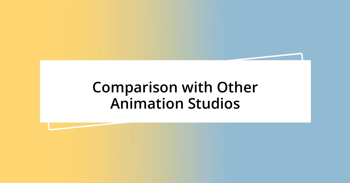 Comparison with Other Animation Studios